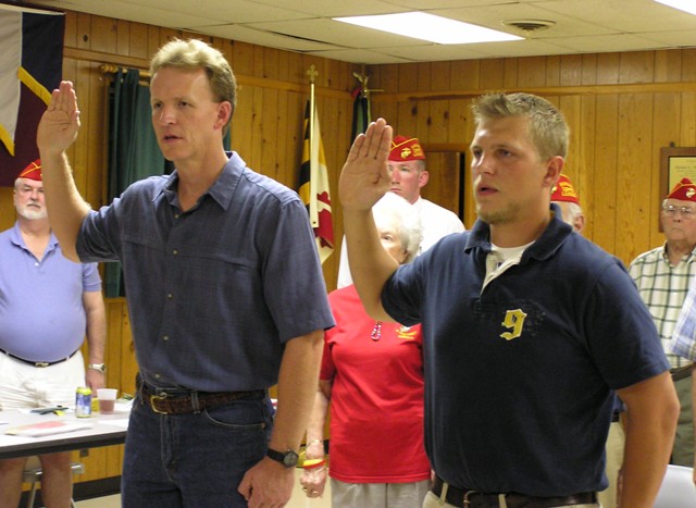 Dave and John being sworn in