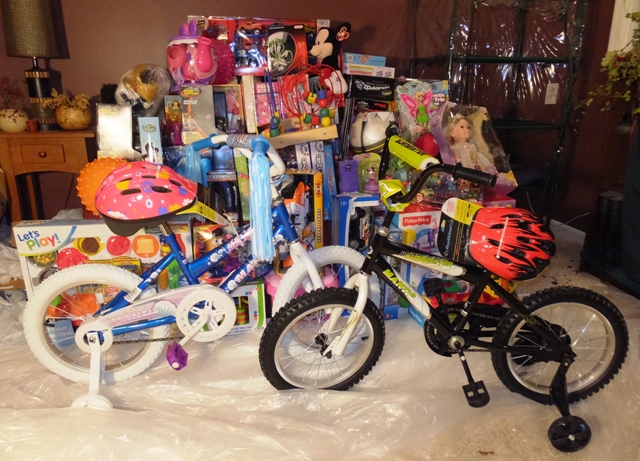 84 toys donated by Saki's co-workers